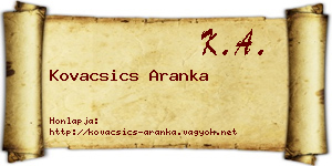 Kovacsics Aranka névjegykártya